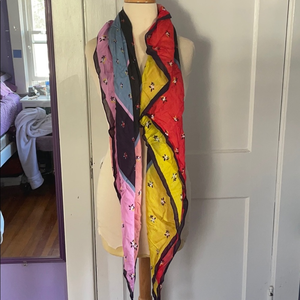 Multi Color Floral Scarf - Picture 3 of 4
